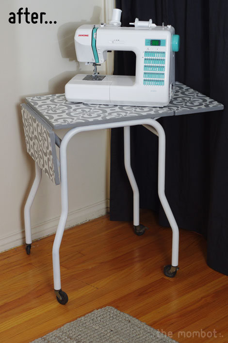 sewing table diy, typing table redo, table diy