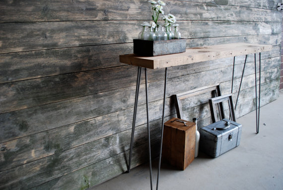 industrial console table, etsy.com