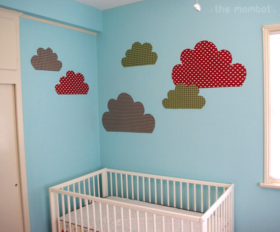 clouds, wall clouds, starched fabric wall decals