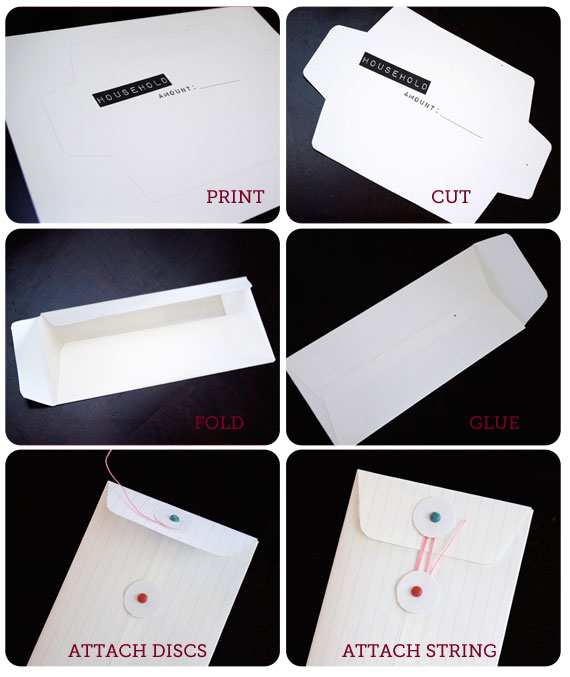 diy cash envelope system, printable cash envelopes, diy string-tie envelopes