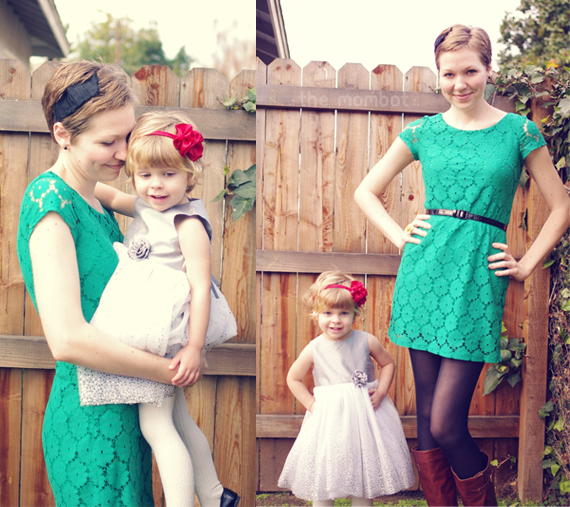 green lace dress, what I wore Wednesday | TheMombot.com