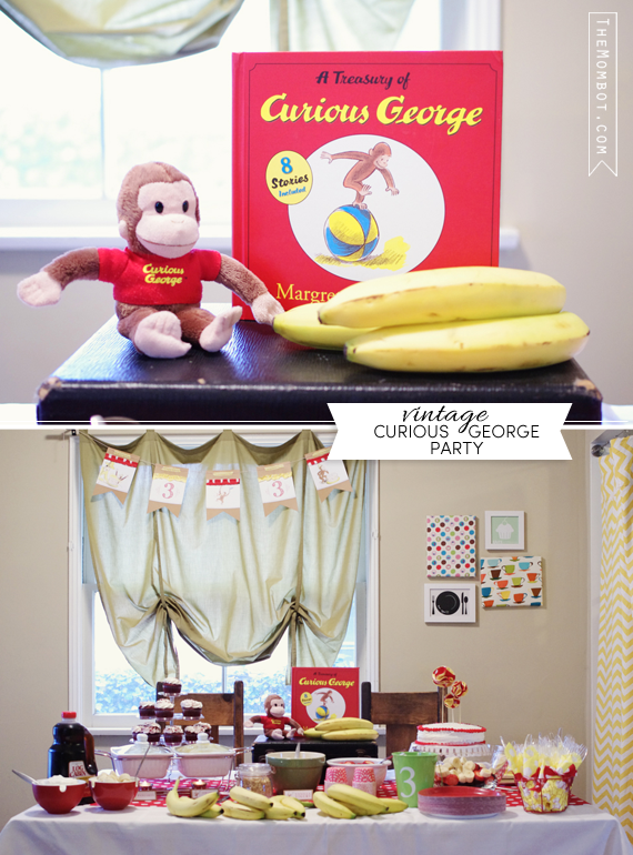vintage curious george birthday party | TheMombot.com