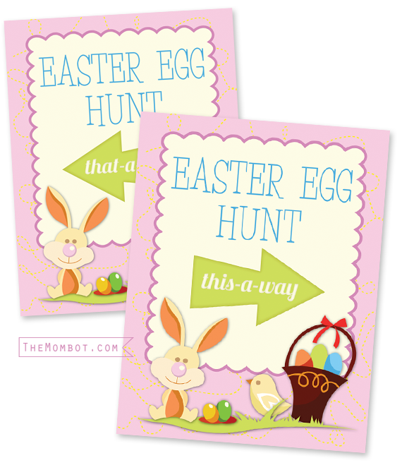 Free printable Easter Egg Hunt sign | TheMombot.com