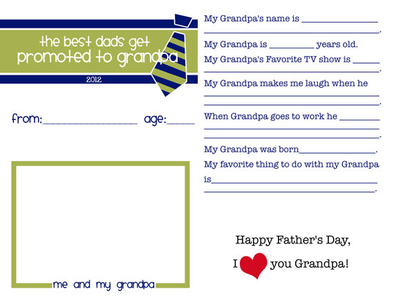 free printable father's day questionnaires for grandpas | TheMombot.com