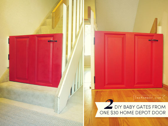 DIY baby gates from one $30 door | TheMombot.com