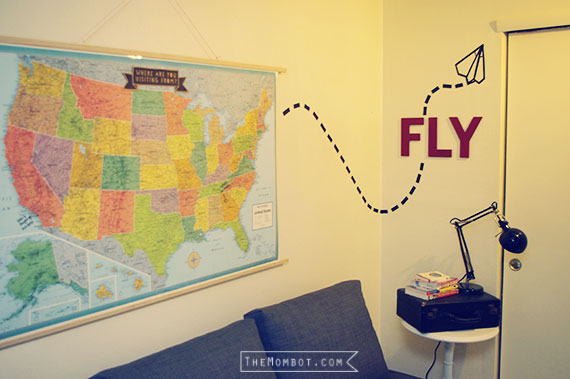 DIY vintage hanging map | TheMombot.com