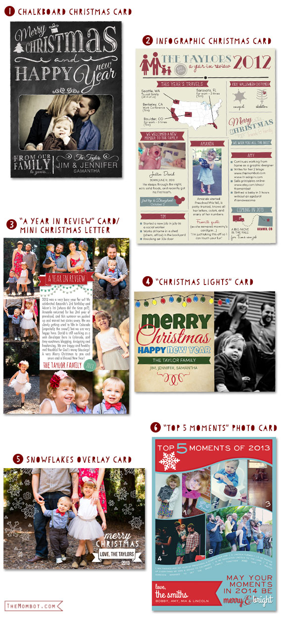 Printable Christmas cards from TheMombot | TheMombot.com