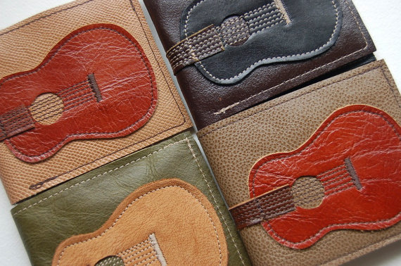 father's day gift ideas, guitar wallet, leather wallet